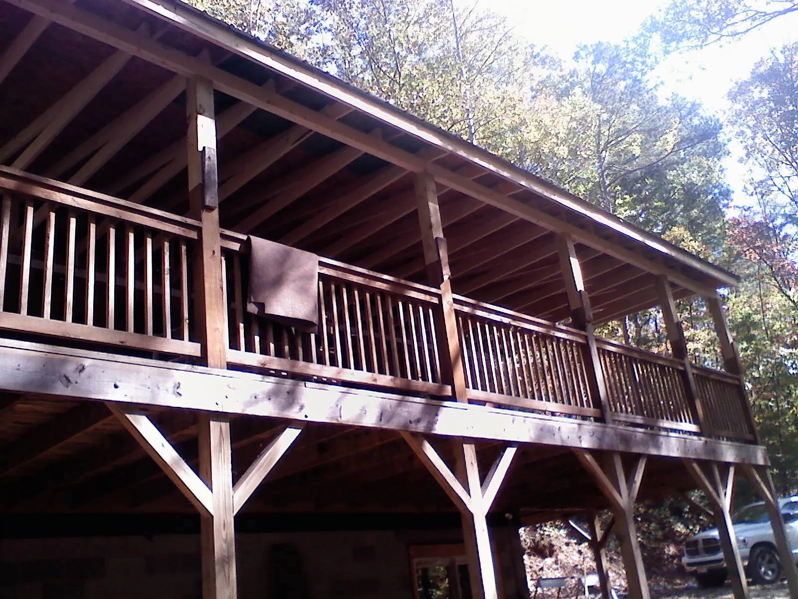 Timber framing under a new elevated porch and deck — Roof Leak Repair in Medway by Roofing Brothers